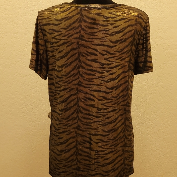 **BLING SALE** V-Neck Animal Print Blouse - Picture 2 of 3